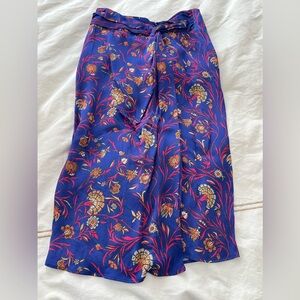 BA$SH blue floral wrap skirt